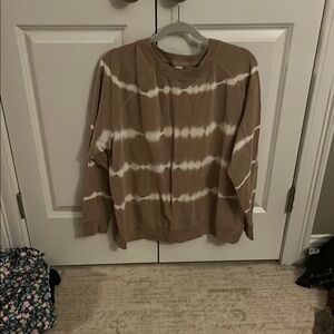 Brown Tie-Dye Long Sleeve Shirt